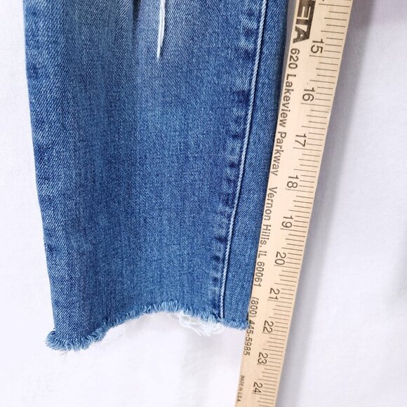 Mother Womens The Looker Ankle Fray Jeans 27 Stretch Mid Rise Distress Raw Hem - Picture 7 of 16